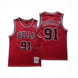 Maglia Chicago Bulls Dennis Rodman NO 91 Mitchell & Ness 1996-97 Rosso