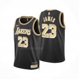 Maglia Los Angeles Lakers LeBron James NO 23 Select Series Or Nero